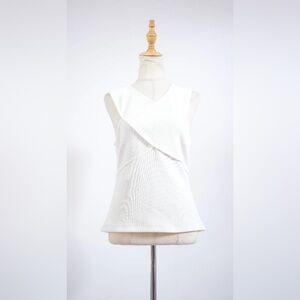 H& M White Criss Cross Halter Top - XL